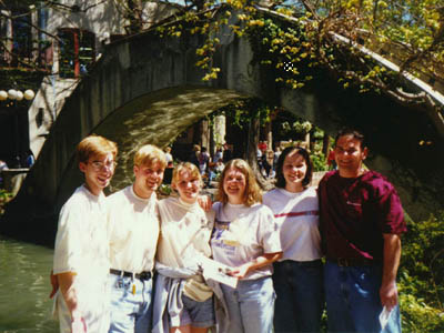 Along a river in San Antonio